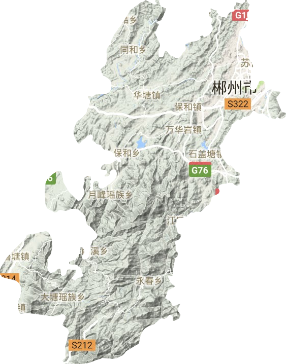 北湖區地形圖