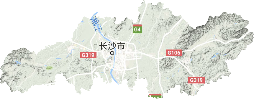 長沙市地形圖
