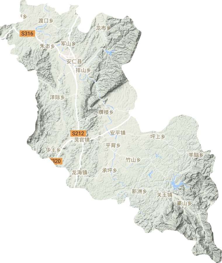 安仁縣地形圖