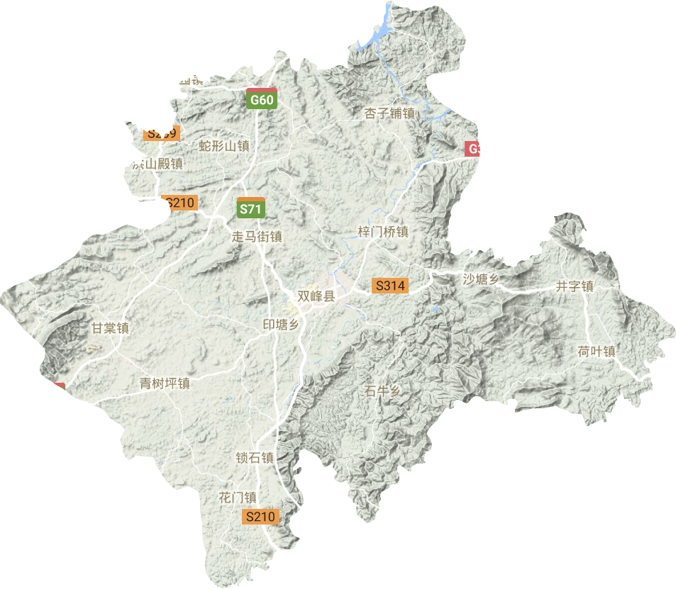雙峰縣地形圖