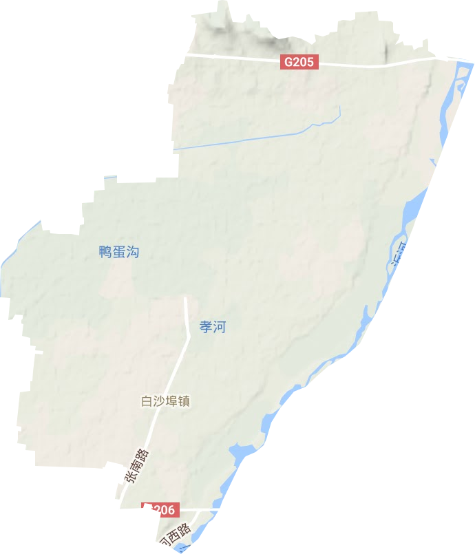 白沙埠鎮地形圖