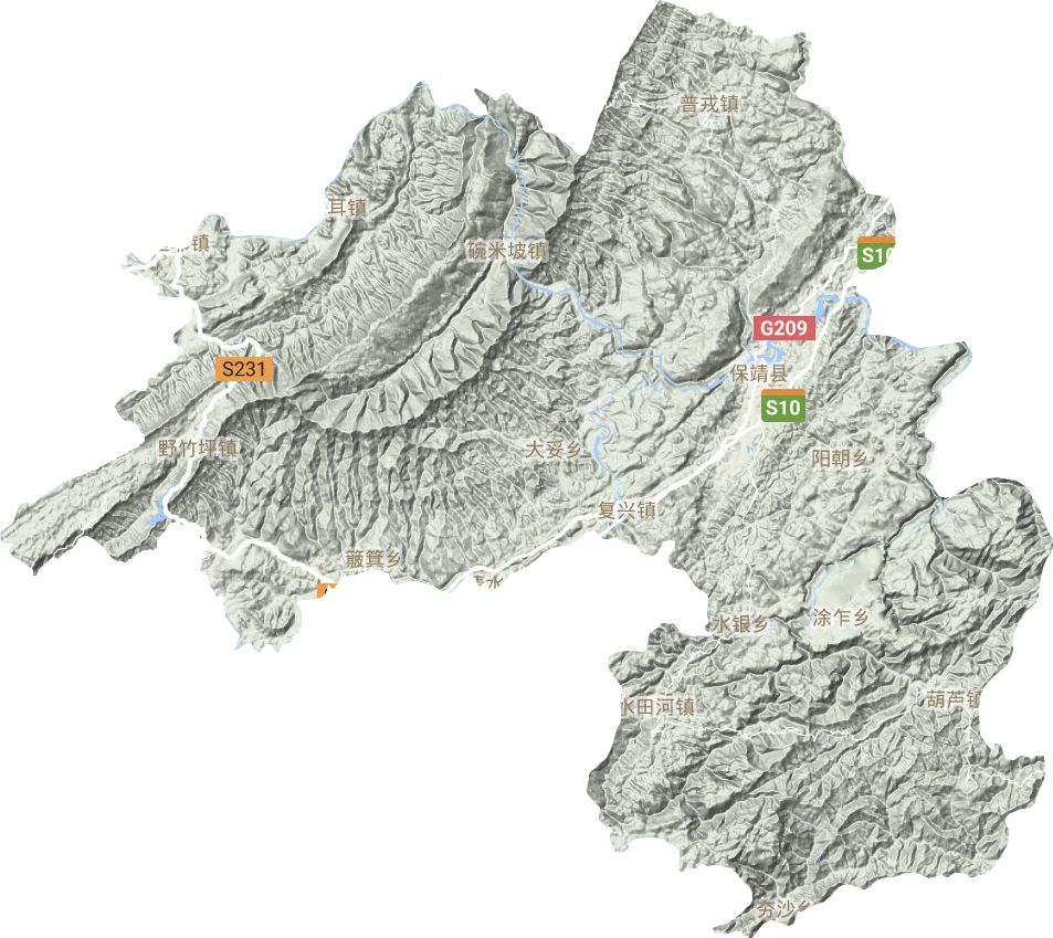 保靖縣地形圖