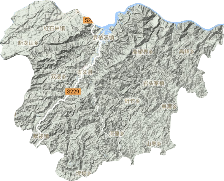 古丈縣地形圖