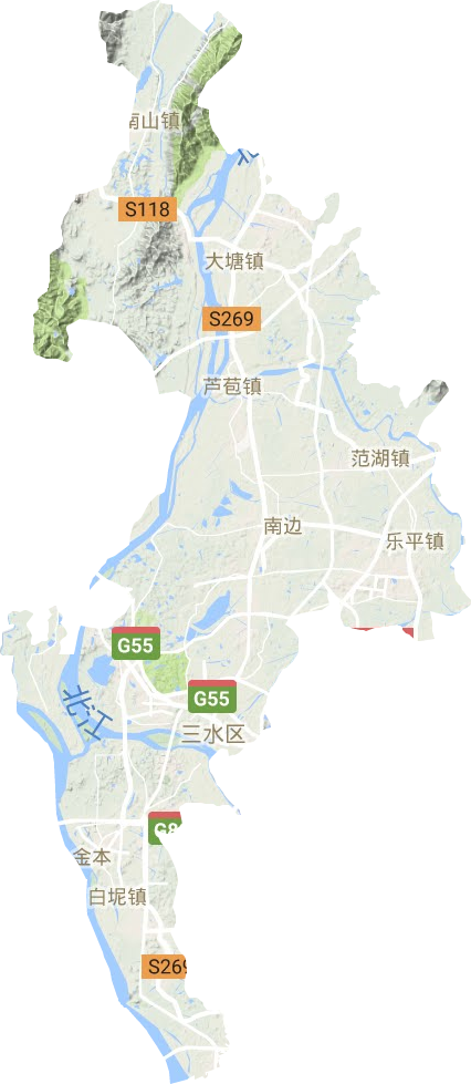 三水區地形圖