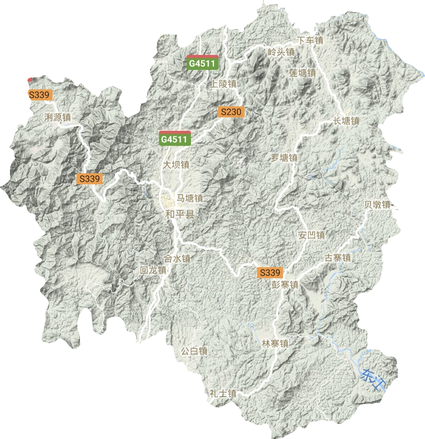 和平縣地形圖