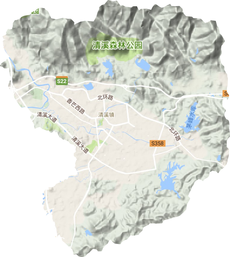 清溪鎮(zhèn)地形圖