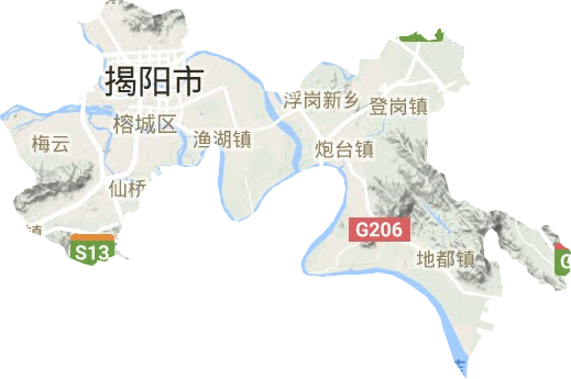 榕城區地形圖