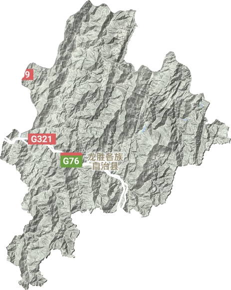 龍勝各族自治縣地形圖