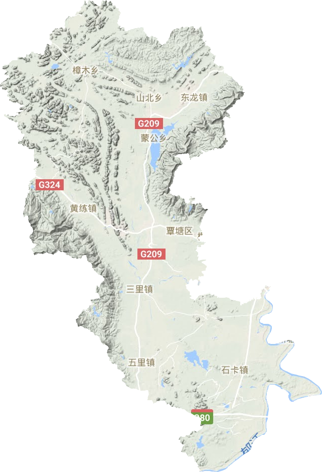 覃塘區地形圖