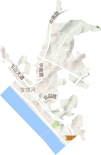 寶塔河街道地形圖