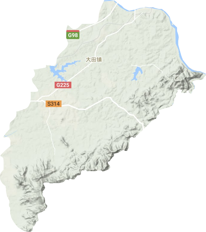 大田鎮(zhèn)地形圖