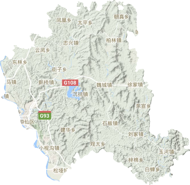 游仙區地形圖