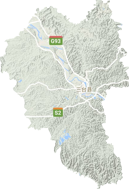 三臺縣地形圖