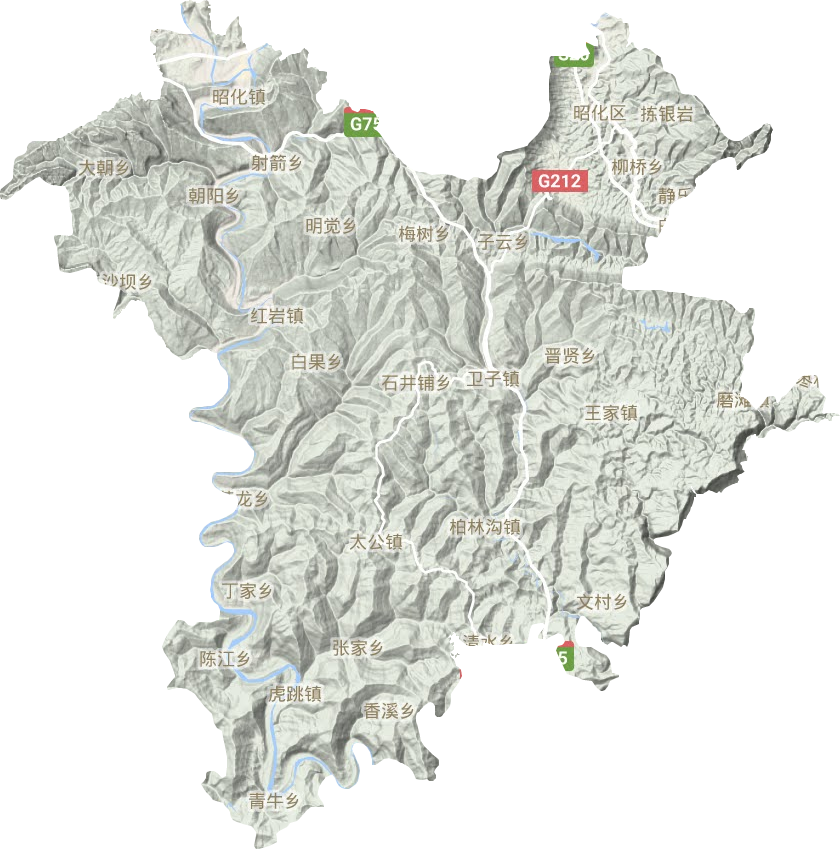 昭化區地形圖