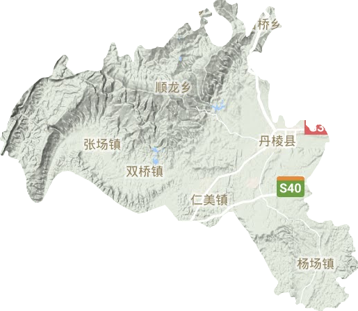 丹棱縣地形圖