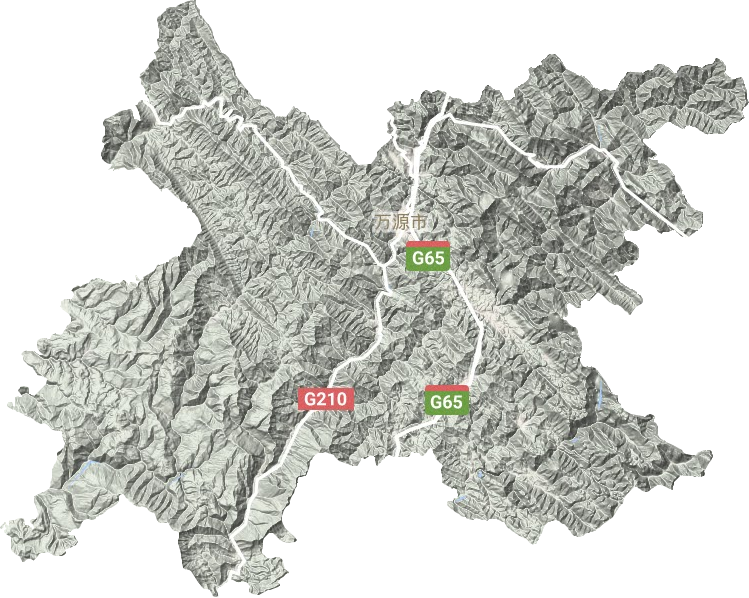 萬源市地形圖