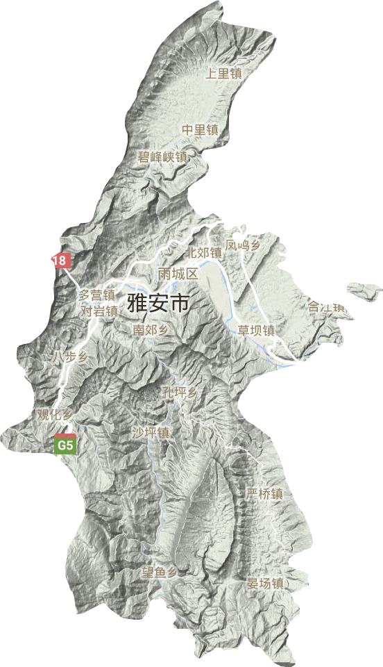 雨城區(qū)地形圖