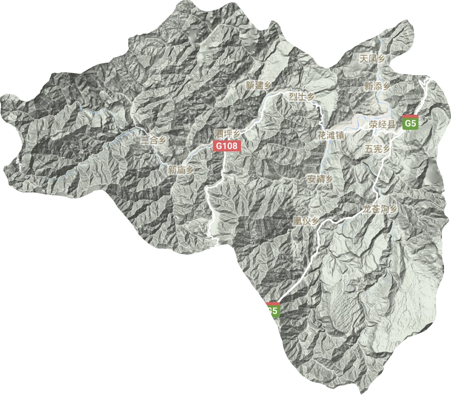 滎經縣地形圖