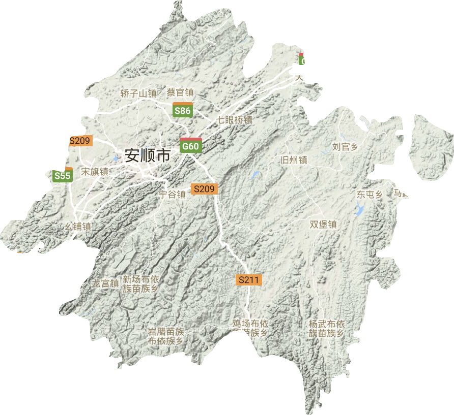 西秀區地形圖