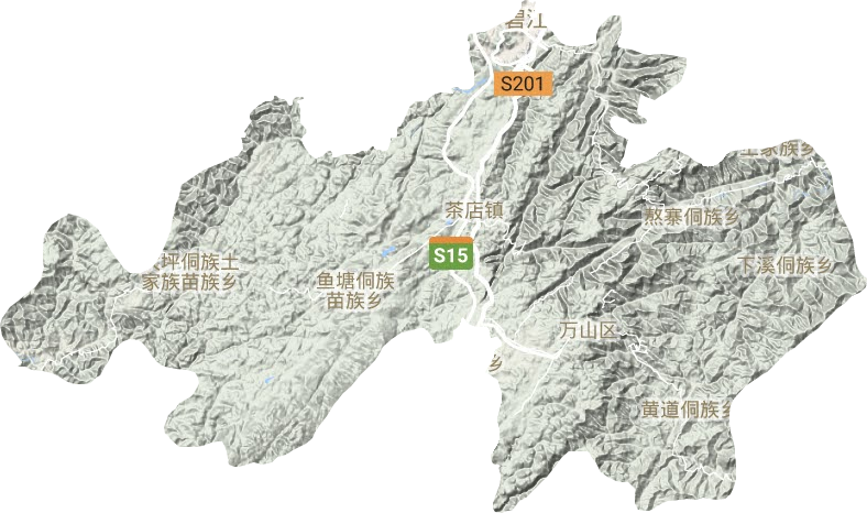 萬山區地形圖