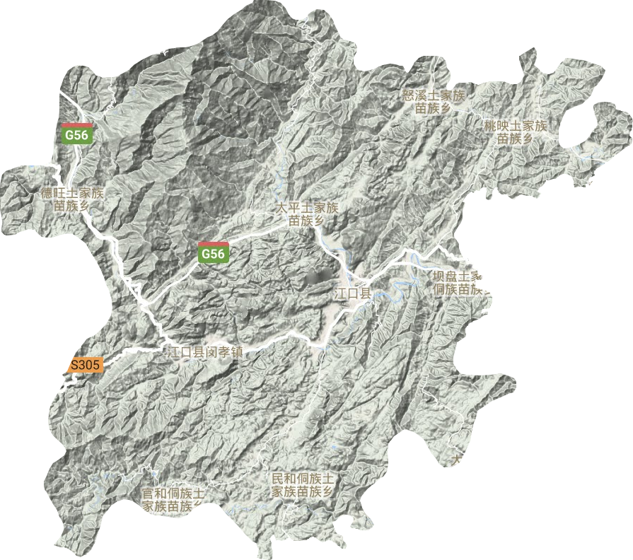 江口縣地形圖