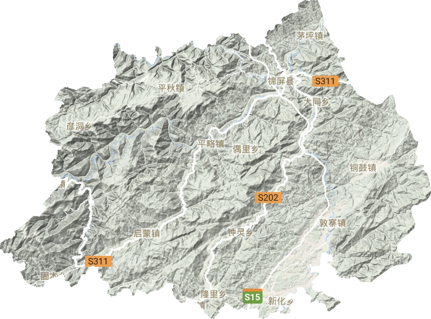 錦屏縣地形圖