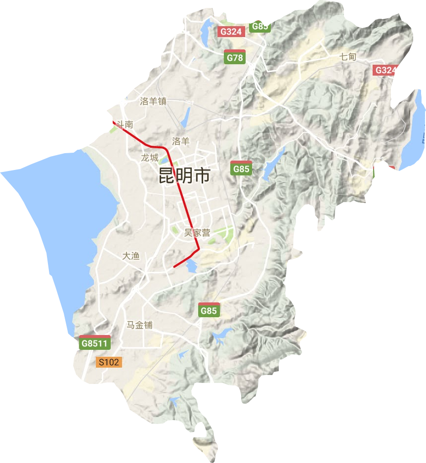 呈貢區(qū)地形圖