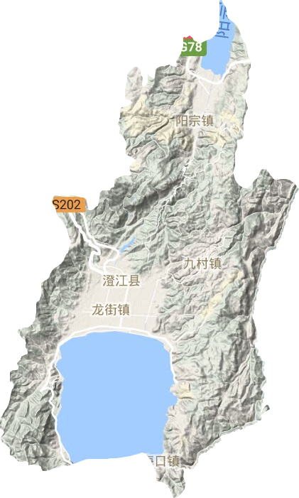 澄江縣地形圖