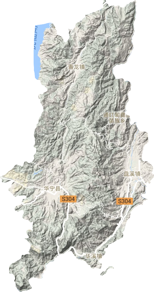 華寧縣地形圖