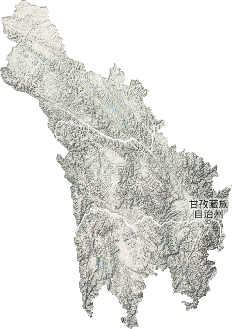 甘孜藏族自治州地形圖