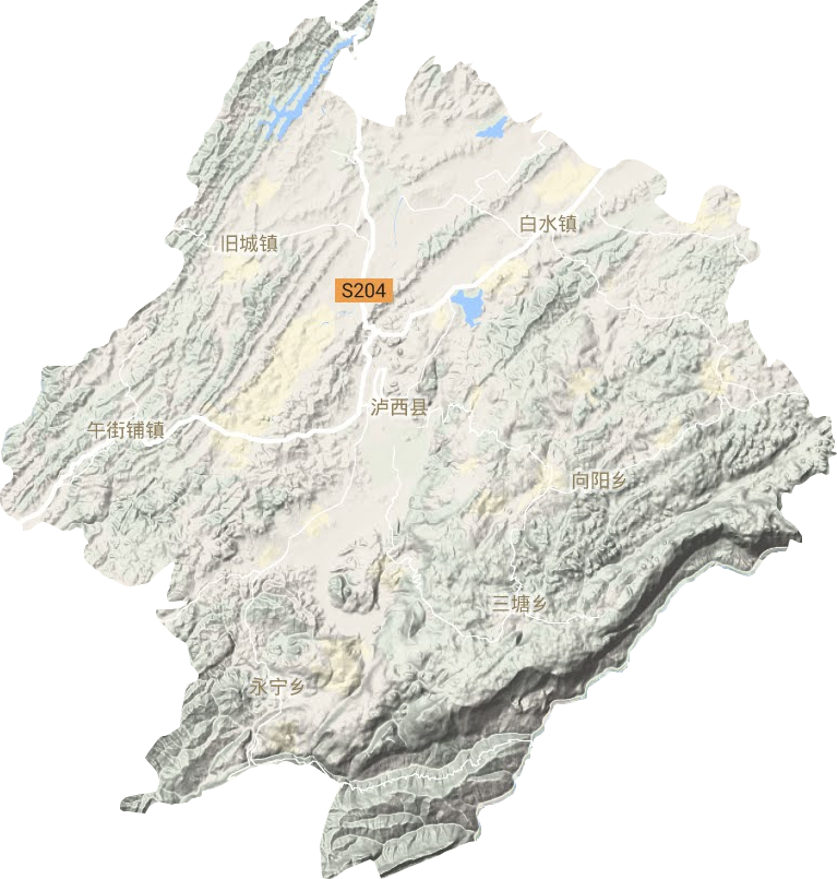 瀘西縣地形圖