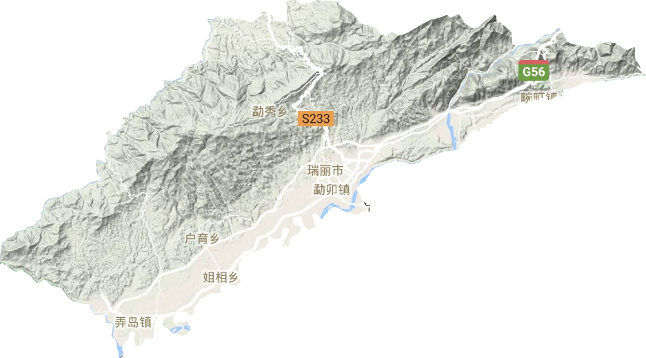 瑞麗市地形圖