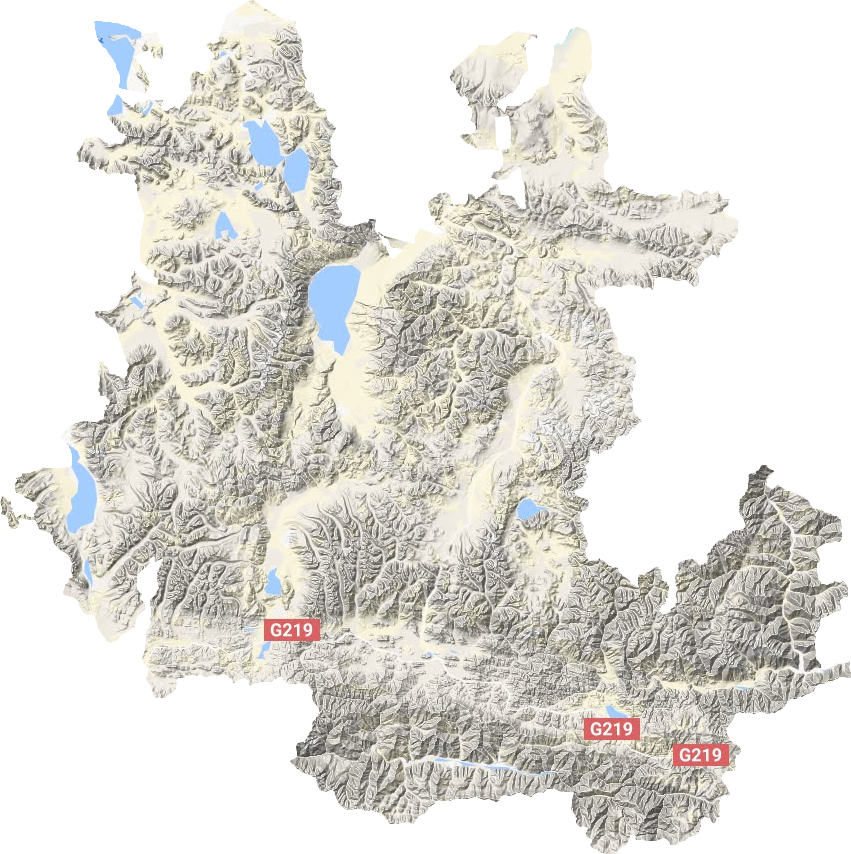 昂仁縣地形圖