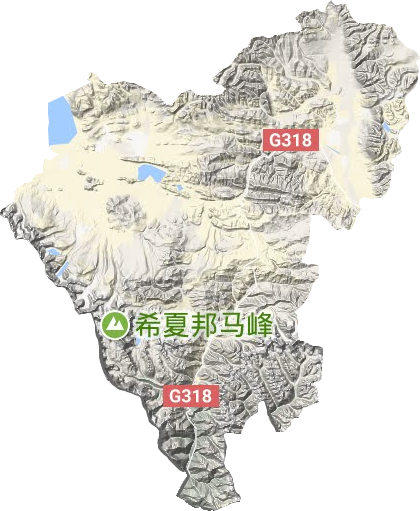 聶拉木縣地形圖