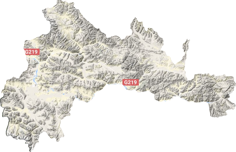 薩嘎縣地形圖