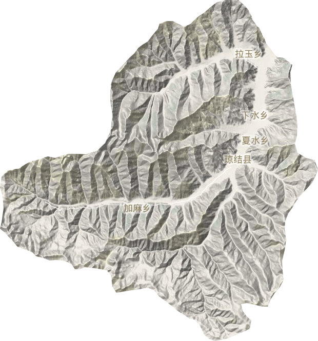 瓊結縣地形圖