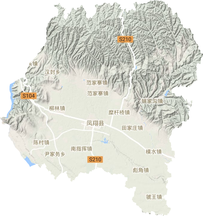 鳳翔縣地形圖