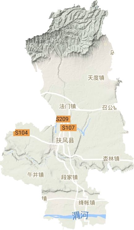 扶風縣地形圖