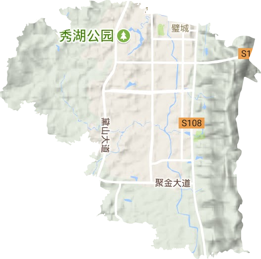 璧泉街道地形圖