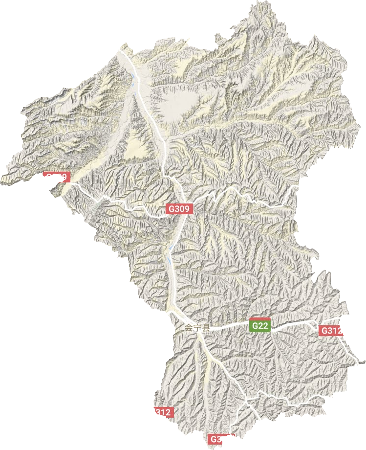 會寧縣地形圖