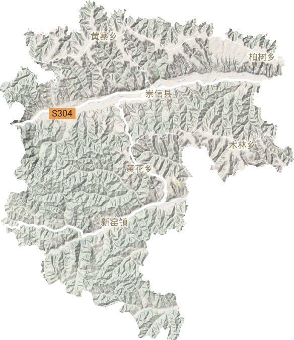 崇信縣地形圖