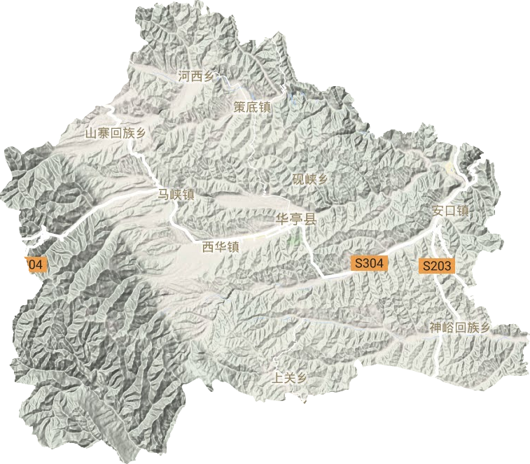 華亭縣地形圖