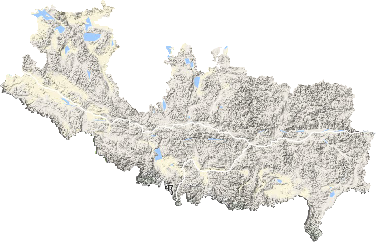 日喀則市地形圖