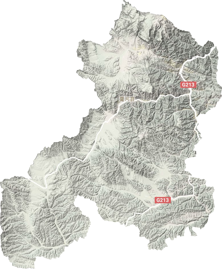 夏河縣地形圖