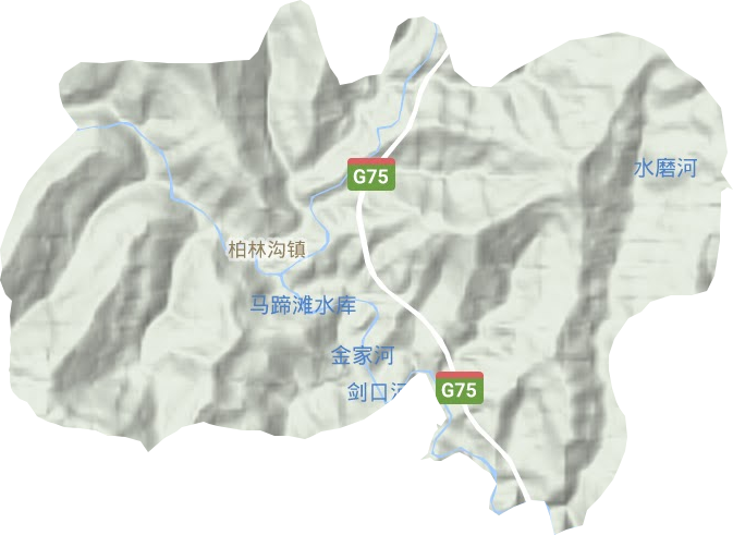 柏林溝鎮地形圖