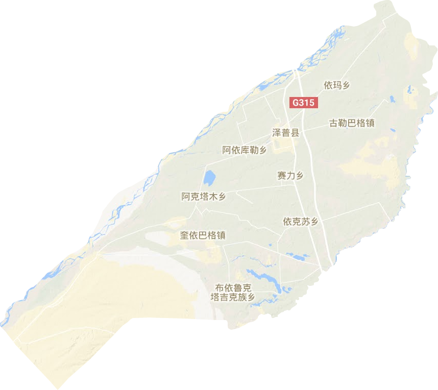 澤普縣地形圖