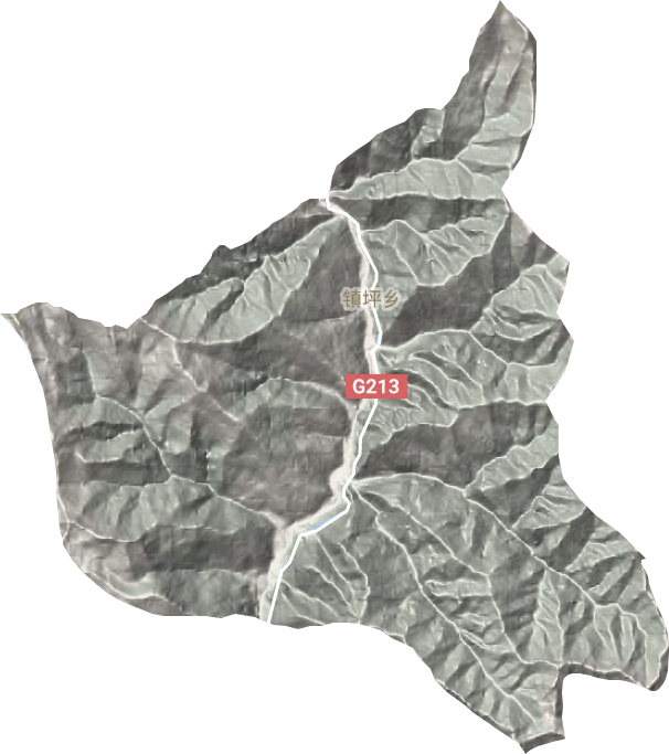 鎮(zhèn)坪鄉(xiāng)地形圖
