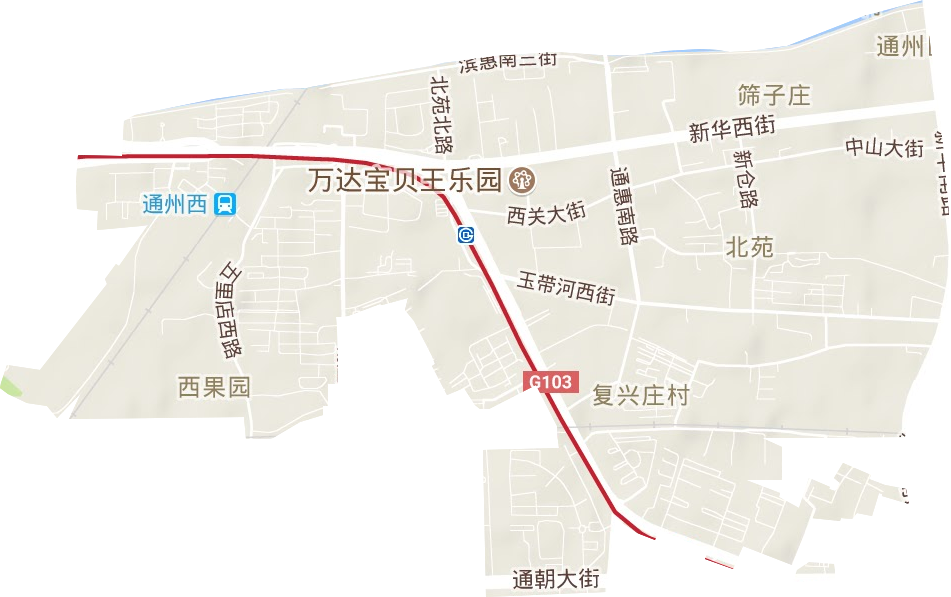 北苑街道地形圖