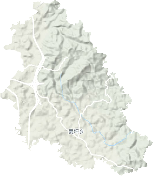 麥坪鎮地形圖