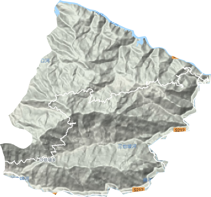 沙依坡鄉地形圖